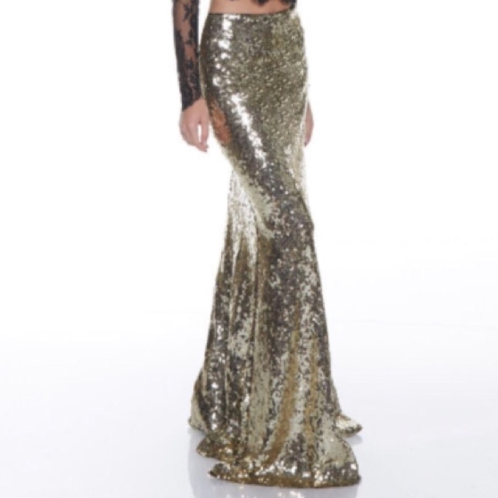Gold Rush Sequin Maxi Skirt: DUPLICATE TO BUNDLE